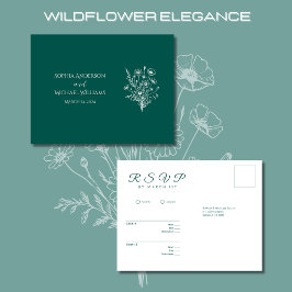 Cartão Postal Wildflower Elegance-RSVP-Casamento- Cartão-postal