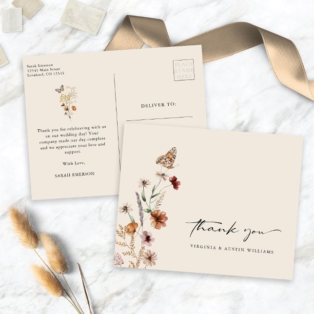 Cartão Postal Wildflower Obrigado (Wildflower Thank You Postcard
)