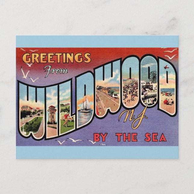 Cartão Postal Wildwood by Sea Postcard (Frente)
