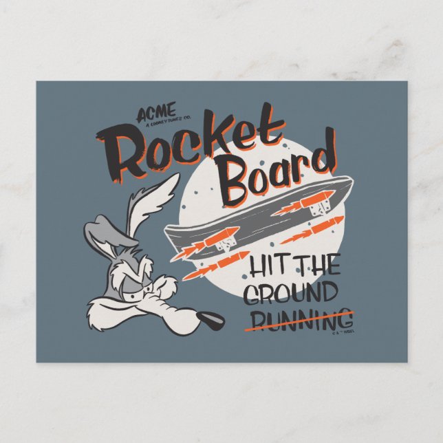 Cartão Postal WILE E. COYOTE™ ACME Rocket Board (Frente)