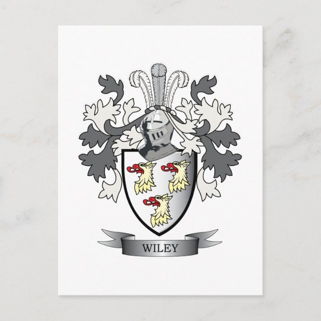 Cartão Postal Wiley Family Crest Casaco de Armas (Frente)