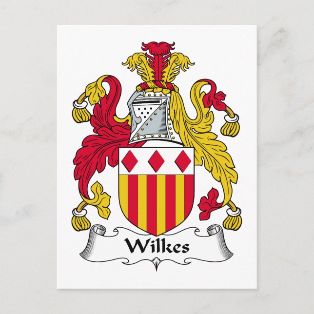 Cartão Postal Wilkes Family Crest (Frente)