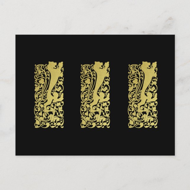 Cartão Postal Will Bradley Heraldic Lion (Frente)