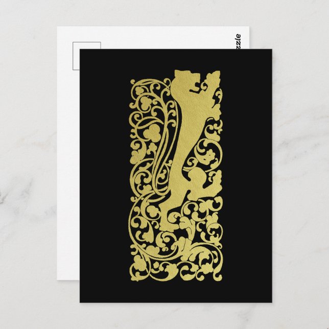 Cartão Postal Will Bradley Heraldic Lion (Frente/Verso)