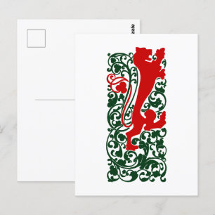 Cartão Postal Will Bradley Heraldic Lion