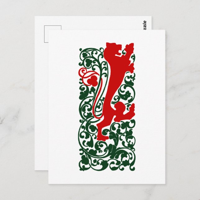 Cartão Postal Will Bradley Heraldic Lion (Frente/Verso)