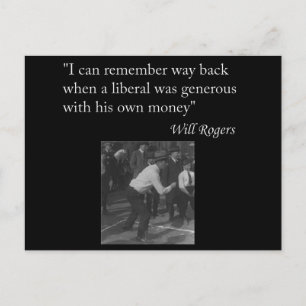 Cartão Postal Will Rogers Cita "Eu consigo me lembrar do caminho