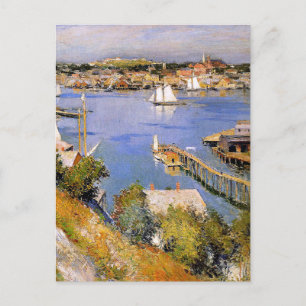Cartão Postal Willard Metcalf, Porto de Gloucester ao Sol,