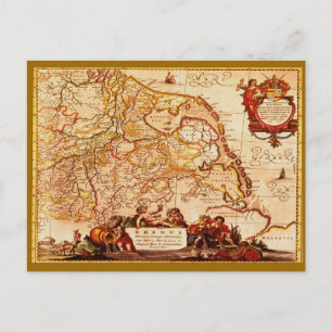 Cartão Postal Willem Janszoon Blaeu Antiga Coleção de Mapa Ale