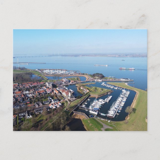 Cartão Postal Willemstad Nederland drone overzicht. (Frente)