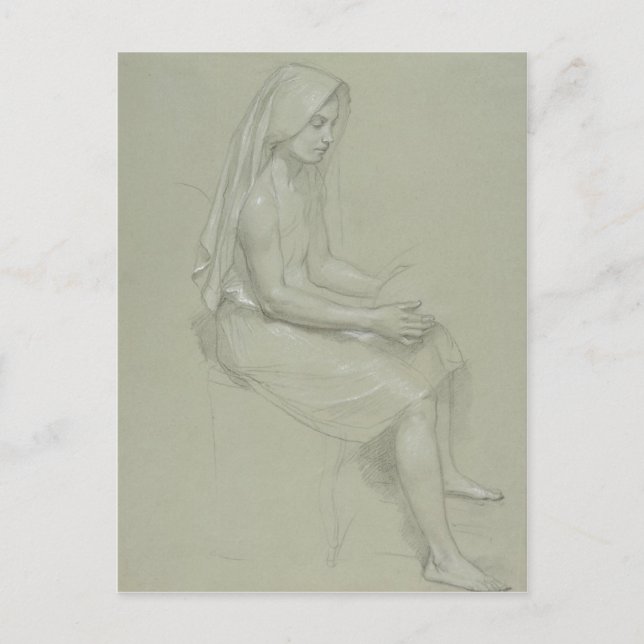 Cartão Postal William-Adolphe Bouguereau (1825-1905) - Estudo de (Frente)