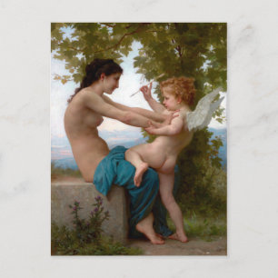 Cartão Postal William-Adolphe Bouguereau Uma Menina Defendendo