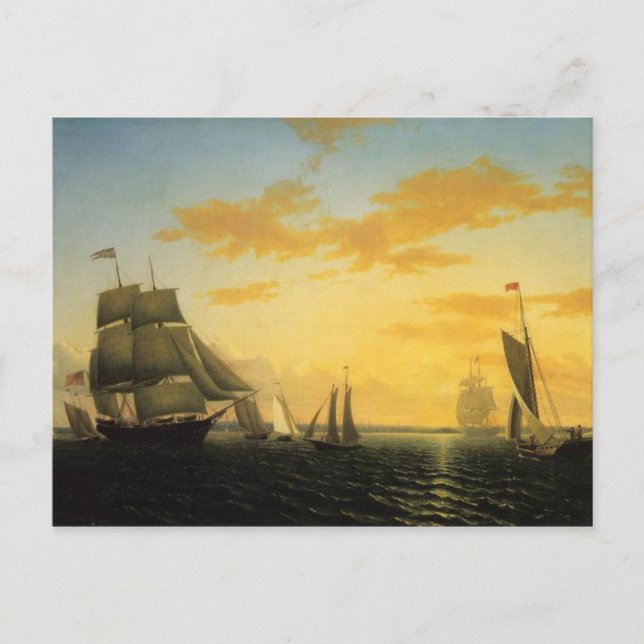 Cartão Postal William Bedford New Bedford Harbor em Sunset (Frente)