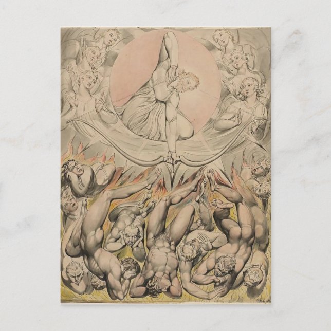 Cartão Postal William Blake: Casting of Rebel Angels to Hell (Frente)
