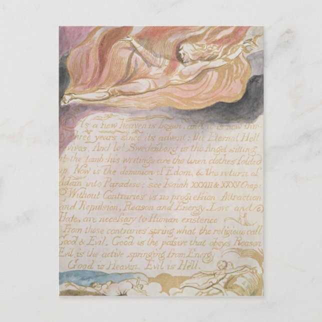 Cartão Postal William Blake | "Como um novo céu começou" (Frente)