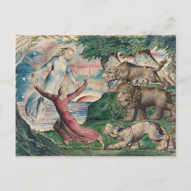 Cartão Postal William Blake - Dante Running From The Three Beast (Frente)