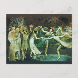 Cartão Postal William Blake Oberon Titania e Puck com fadas