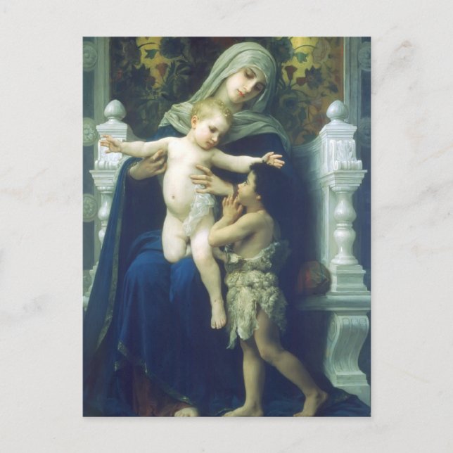 Cartão Postal William Bouguereau-A Virgem, Jesus e Rua John (Frente)