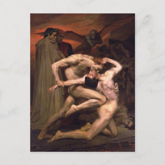 Cartão Postal William Bouguereau- Dante and Virgil in Hell
