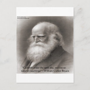 Cartão Postal William Cullen Bryant & Citação da Natureza