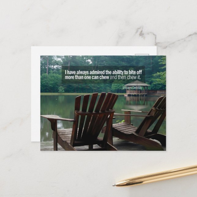 Cartão Postal William DeMille Inspirational Cote "Bite fora" (Frente/Verso In Situ)