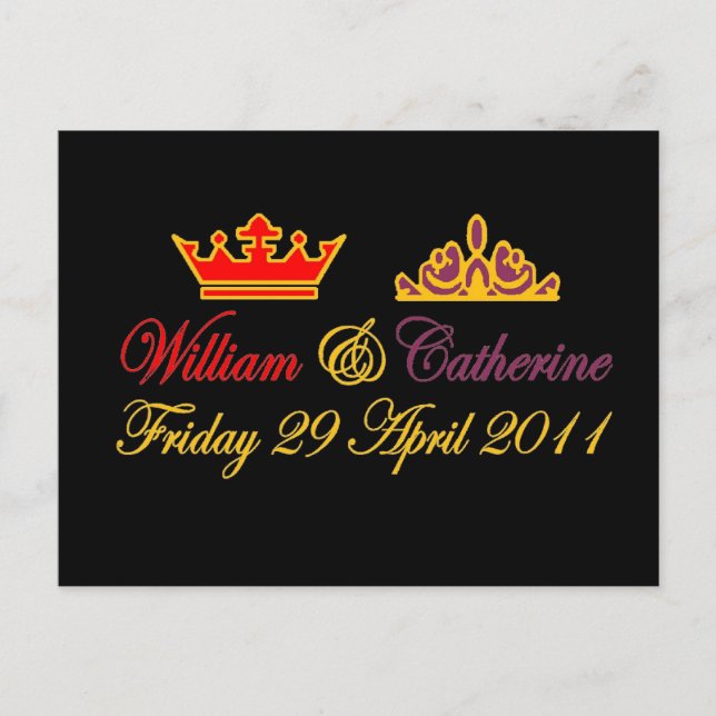 Cartão Postal William e Catherine Royal Wedding (Frente)