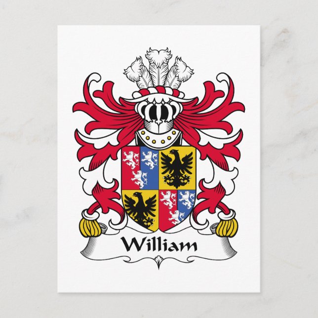 Cartão Postal William Family Crest (Frente)