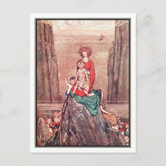 Cartão Postal William Heath Robinson - Os Bebês da Água (Frente)