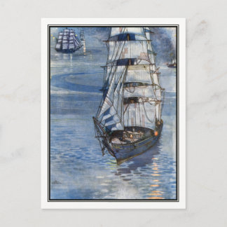 Cartão Postal William Heath Robinson - Vintage Ship Art