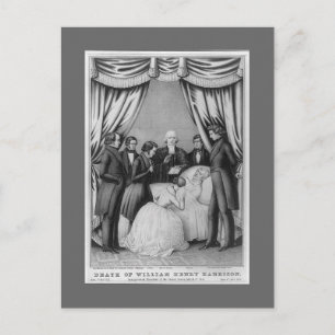 Cartão Postal William Henry Harrison - cama de morte