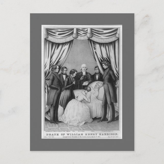 Cartão Postal William Henry Harrison - cama de morte (Frente)