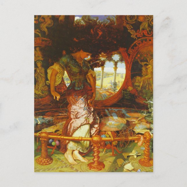 Cartão Postal William Holman Hunt A Dama de Shalott (Frente)