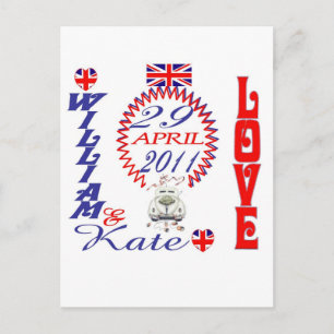 Cartão Postal William & Kate Royal Wedding Souvenir