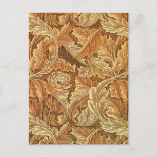 Cartão Postal William Morris Acanthus Marrom Folhas de Outono