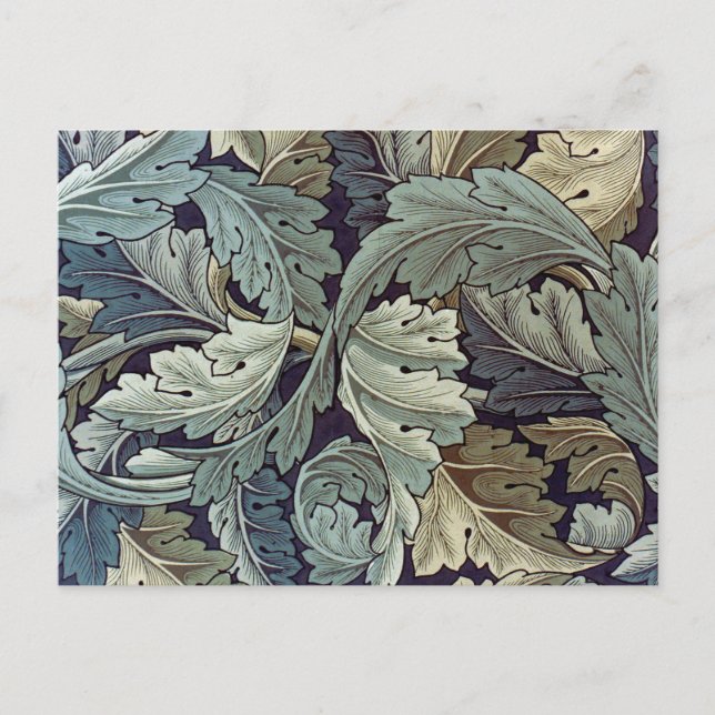 Cartão Postal William Morris Acanthus Wallpaper Folhas (Frente)