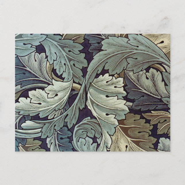 Cartão Postal William Morris Acanthus Wallpaper Folhas (Frente)
