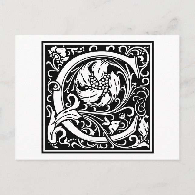Cartão Postal William Morris Alphabet "C" (Frente)