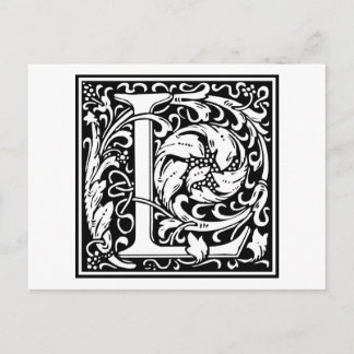Cartão Postal William Morris Alphabet "L"