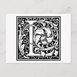 Cartão Postal William Morris Alphabet "L"
