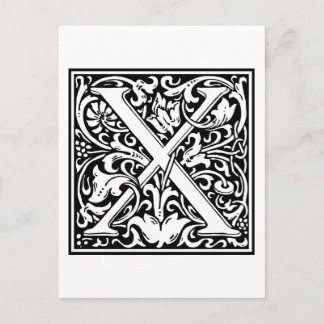 Cartão Postal William Morris Alphabet "X"