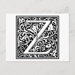 Cartão Postal William Morris Alphabet "Z"
