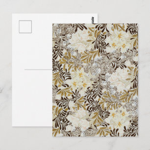 Cartão Postal William Morris Antigo Jacinto Floral Art Nouveau
