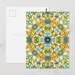 Cartão Postal William Morris Antique 1873 Padrão de Vinha e Flor