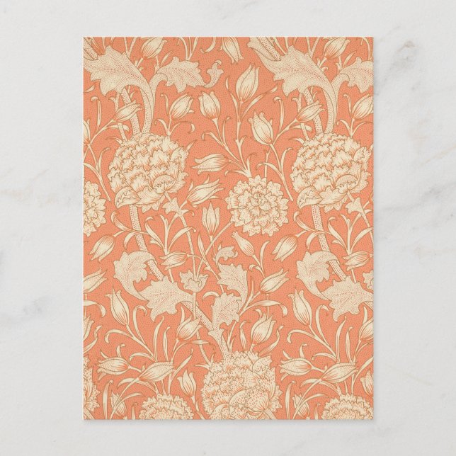 Cartão Postal William Morris - Art Nouveau Wild Tulips - Peach (Frente)