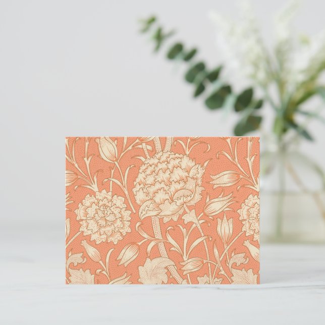 Cartão Postal William Morris - Art Nouveau Wild Tulips - Peach (Em pé/Frente)