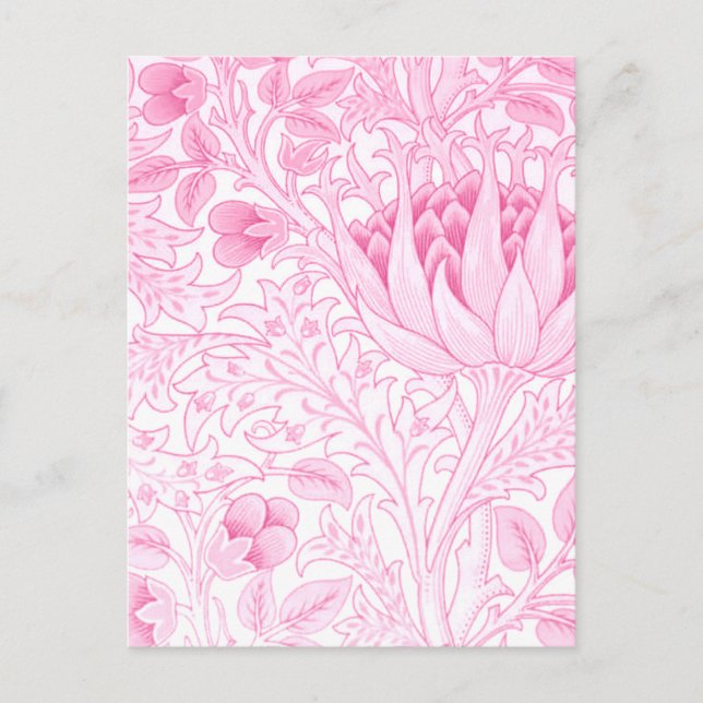 Cartão Postal William Morris Artichoke Pale Pink (Frente)
