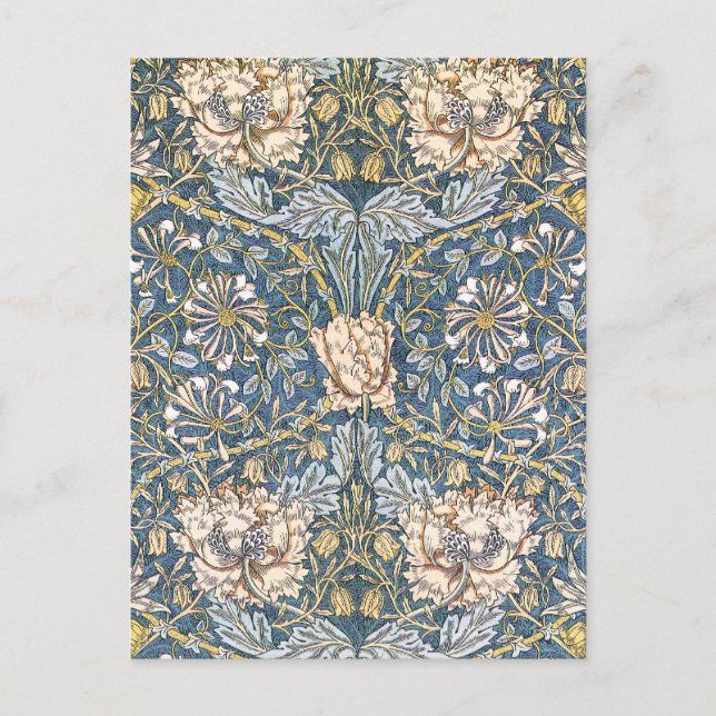 Cartão Postal William Morris Blue Floral (Frente)