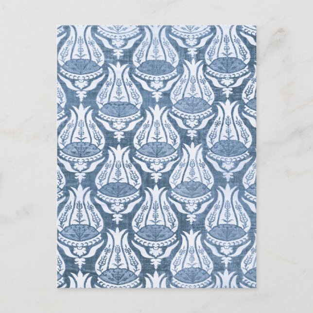 Cartão Postal William Morris Blue Floral Pattern Classic (Frente)