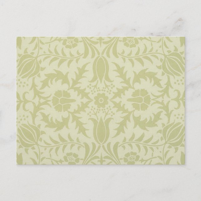 Cartão Postal William Morris Borage Wedding Soft Green (Frente)