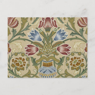 Cartão Postal William Morris Brocade Floral Wallpaper Padrão